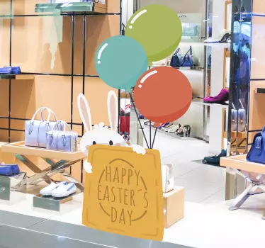 Bunny Easter Window Sticker - TenStickers