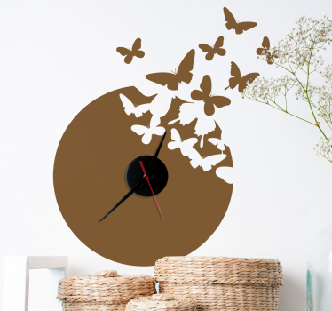 Butterfly Clock Sticker - TenStickers