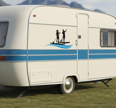 Campervan decal active paddleboarding duo - TenStickers
