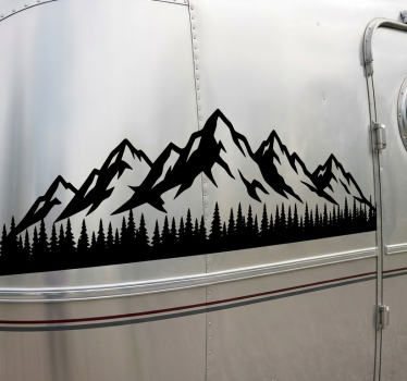 Campervan decal adventurous mountain design - TenStickers