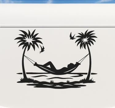 Campervan decal beach life hammock - TenStickers