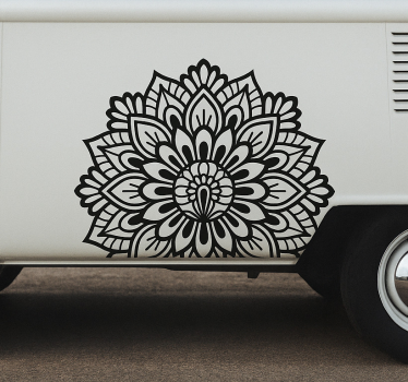 Campervan decal lotus style mandala design - TenStickers