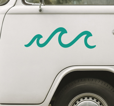 Campervan decal minimalist sea wave design - TenStickers