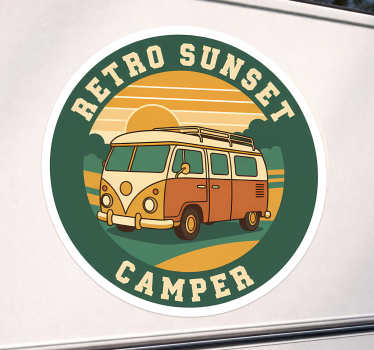 Campervan decal retro sunset camper - TenStickers