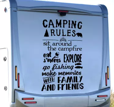 Camping Rules Motorhome decals - TenStickers