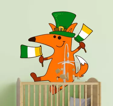 Cartoon Irish fox wild animal sticker - TenStickers