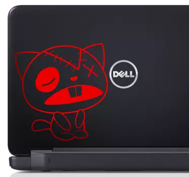 Cat Rag Laptop Sticker - TenStickers