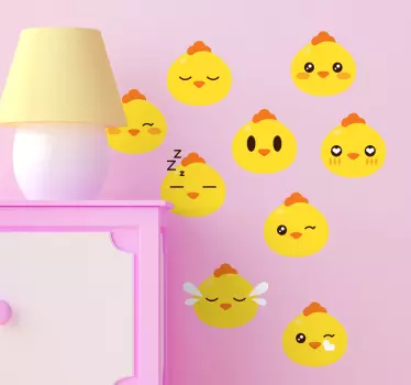 Chicken Emoji Farm Animal Sticker Set - TenStickers