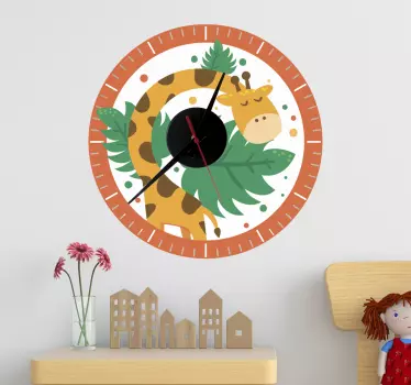 Children clock with giraffe sticker - TenStickers