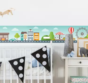 children's city border border decal - TenStickers