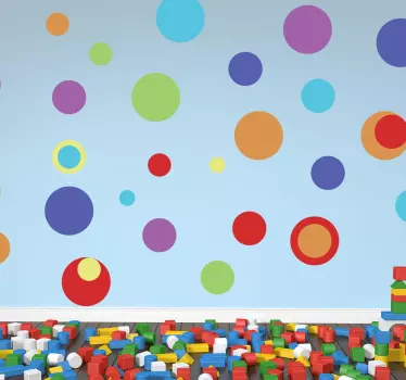 Amazing colorful circles geometric wall sticker - TenStickers