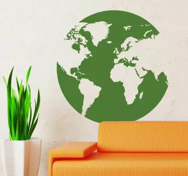 Circle World Map Sticker - TenStickers