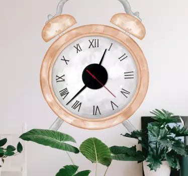 Classic beige alarm clock wall sticker - TenStickers
