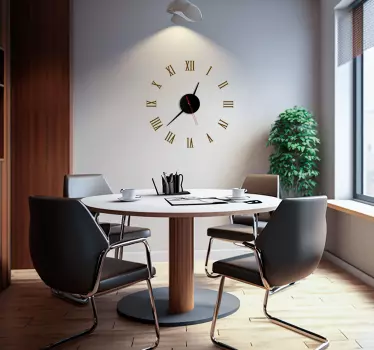 Classic roman numbers wall clock decal - TenStickers