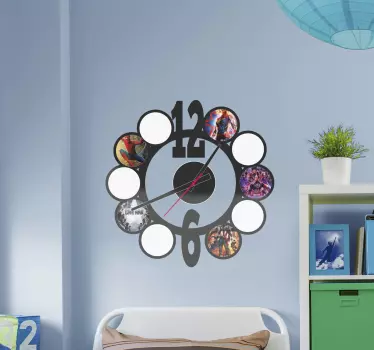 Clock wall sticker cinematic clock design - TenStickers