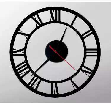Clock wall sticker classic roman timepiece - TenStickers