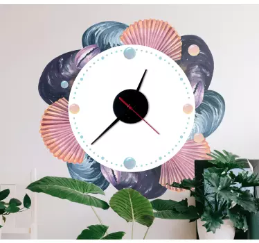 Clock wall sticker coastal shell clock - TenStickers