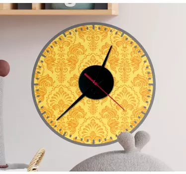 Clock wall sticker elegant floral timepiece - TenStickers
