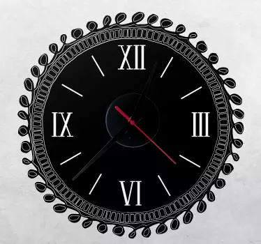 Clock wall sticker elegant round timepiece - TenStickers