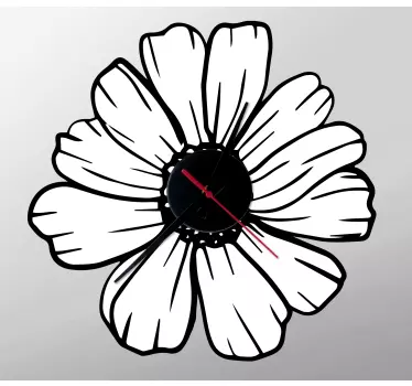 Clock wall sticker floral clock design - TenStickers