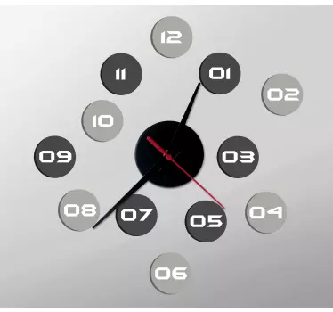 Clock wall sticker modern circular timepiece - TenStickers