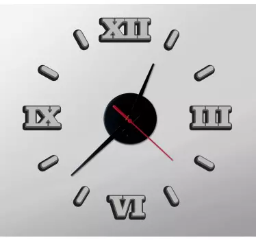 Clock wall sticker roman numerals design - TenStickers