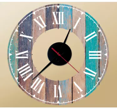 Clock wall sticker wooden clock face - TenStickers