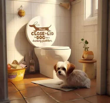 Close the lid  funny dog pet sticker - TenStickers