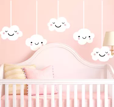 Pack of 5 Cloud Wall Sticker - TenStickers