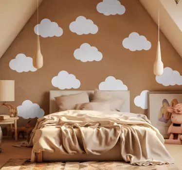 White Clouds Wall Decals For Kids Room - TenStickers