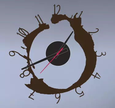 Coffee Stain Wall Clock Sticker - TenStickers