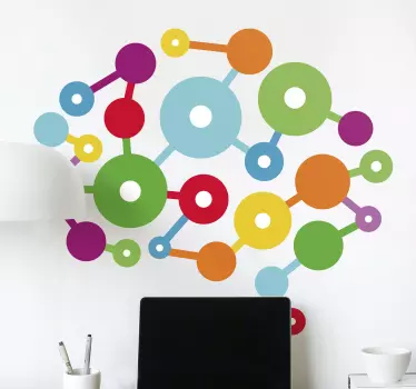 Colorful circular links geometric wall sticker - TenStickers