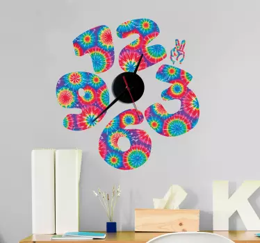 Colorful Number Display clock wall sticker - TenStickers