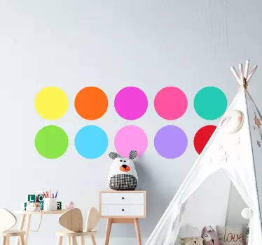 Simplistic coloured circles wall decals - TenStickers
