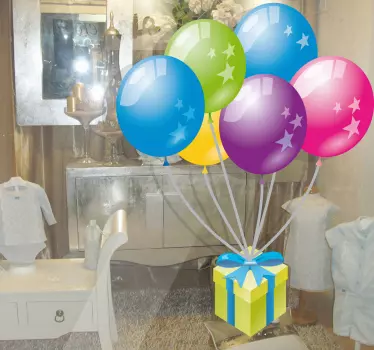 Colourful Balloons Sticker - TenStickers