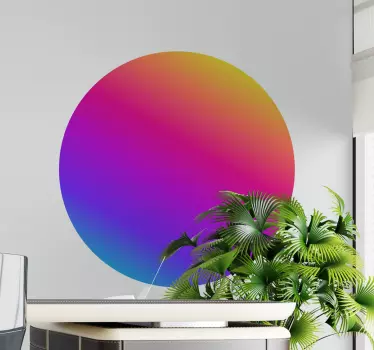 Colourful gradient fluid  geometric wall decal - TenStickers