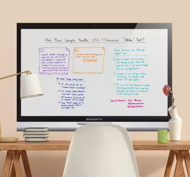 computer whiteboard sticker Office Wall Decor - TenStickers