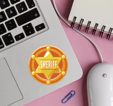 Cowboy Star with name laptop skin decal - TenStickers