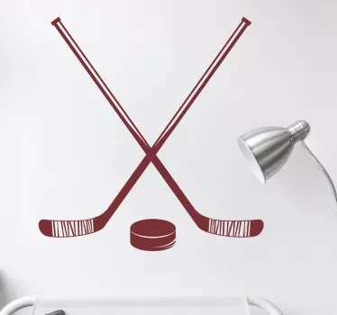 Crossed Hockey Sticks sports wall sticker - TenStickers