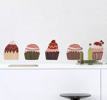 Cupcake sweet treats wall border sticker - TenStickers