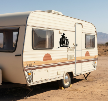 Curious meerkat family campervan decal - TenStickers