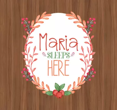 Custom Sleeps Here Glass Door Sticker - TenStickers