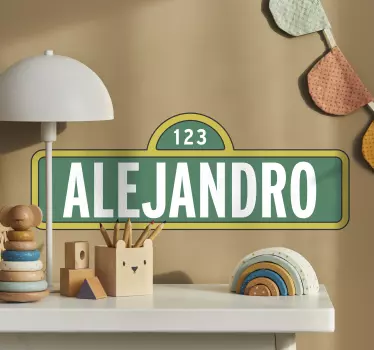 Customisable Sesame street name kids room wall sticker - TenStickers