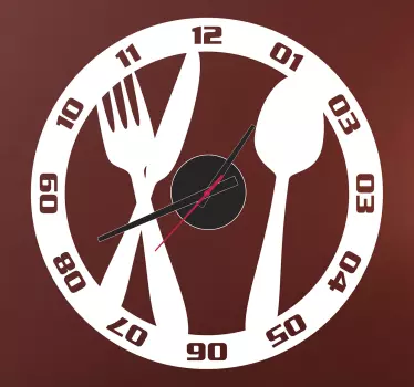 Cutlery Clock Sticker - TenStickers