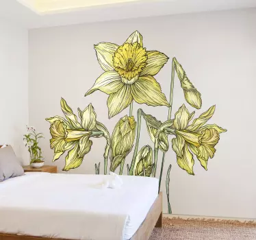 Daffodils flower wall decal - TenStickers