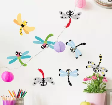 Dragonflies insect wall sticker - TenStickers