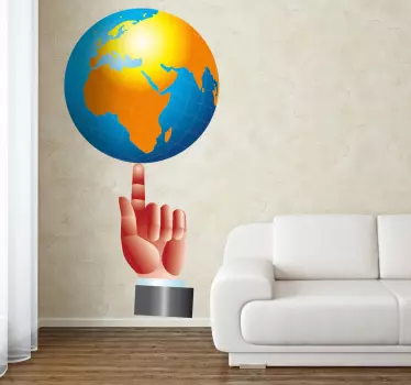 Earth Finger Decal - TenStickers