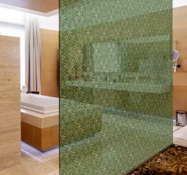 Elegant green and gold pattern shower decal - TenStickers