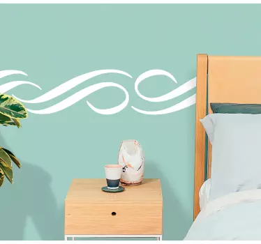 Elegant wave pattern wall border sticker - TenStickers