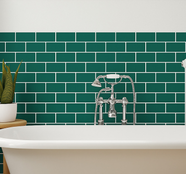 Emerald green bathroom wall sticker - TenStickers